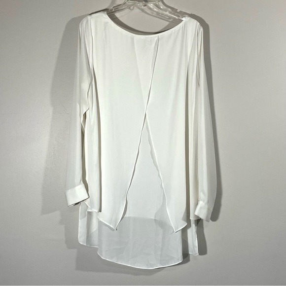 White House Black Market Double Layer Tunic Shirt Size 14 Long Sleeve Crew Neck - Picture 2 of 6